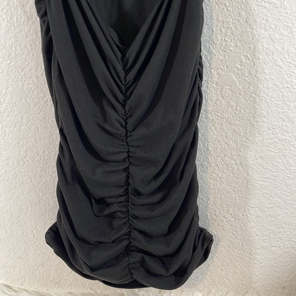 FASHION NOVA Forever Ruched Mini Dress Sexy Black Size Medium NEW - Picture 5 of 13